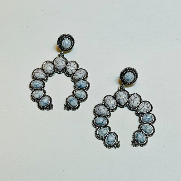 Western Boho Style Silver Concho Naja Earrings #870 - Picture 6 of 12